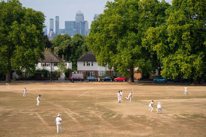 Millfields Cricket Club play at Hilly Fields park, in south east London.