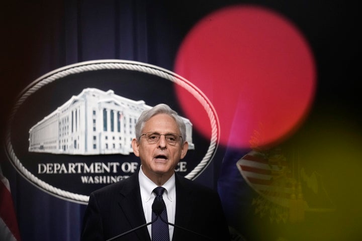 WASHINGTON, DC - AUGUST 11: U.S. Attorney General Merrick Garland delivers a statement at the U.S. Department of Justice August 11, 2022 in Washington, DC. Garland addressed the FBI's recent search of former President Donald Trump's Mar-a-Lago residence, announcing the Justice Department has filed a motion to unseal the search warrant as well as a property receipt for what was taken. (Photo by Drew Angerer/Getty Images)