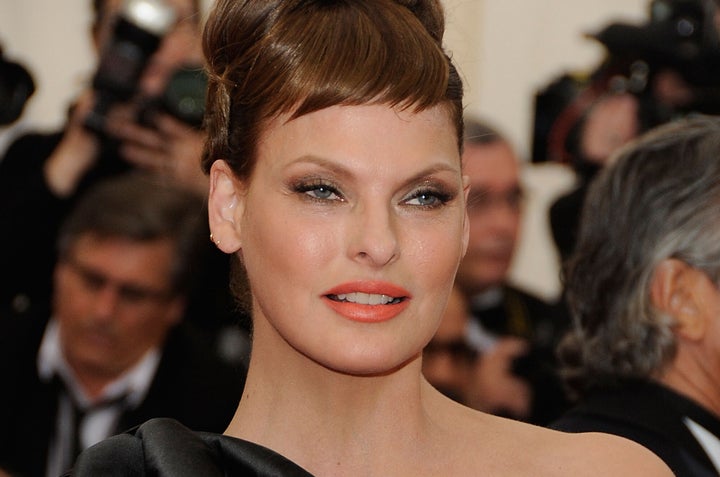 Linda Evangelista pictured at the Met Gala in 2015