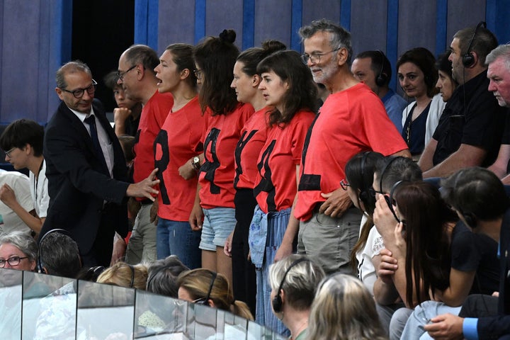 Protesta en el Parlamento Europeo de Estrasburgo (Francia) durante la votación de la nueva taxonomía nuclear y de gas, el 6 de julio pasado.