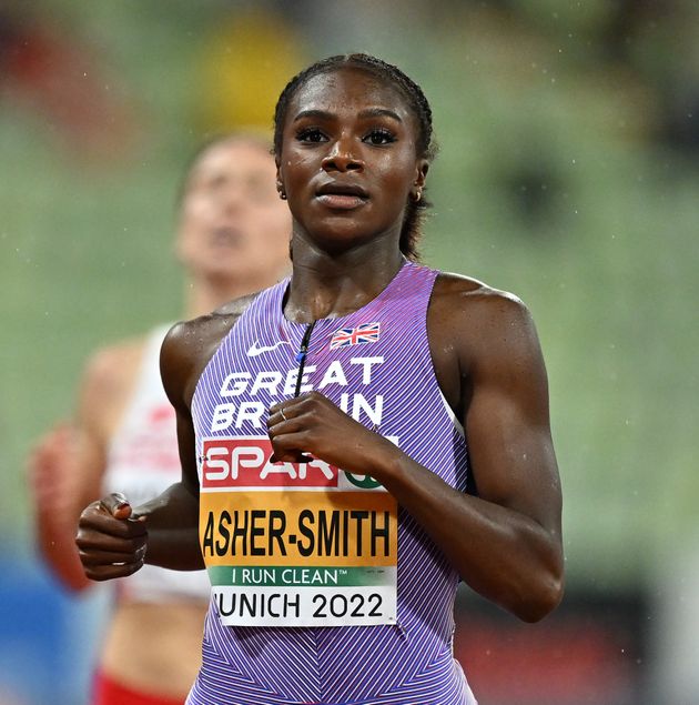 Dina Asher-Smith racing in the women's 200m Semi Final during the European Championships Munich 2022.