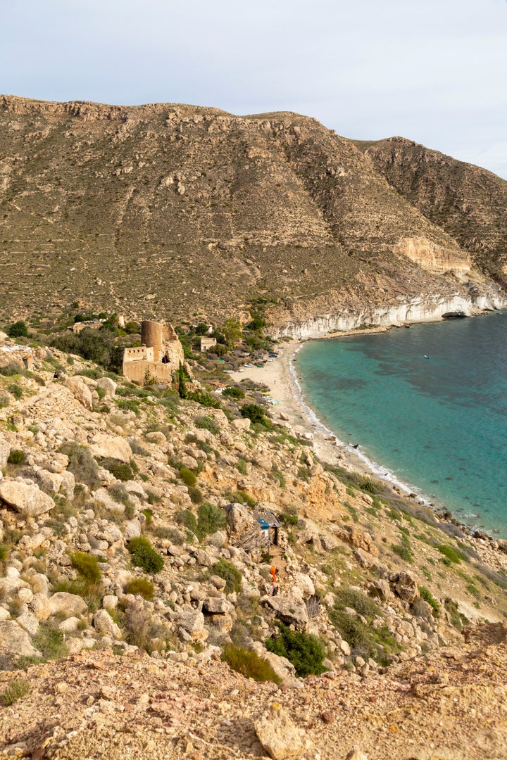 Castillo en la Cala de San Pedro, Cabo de Gata, Almería.