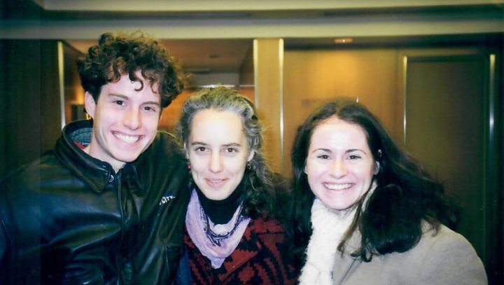 The author (right) with her brother and sister during a visit in New York City in 2002.