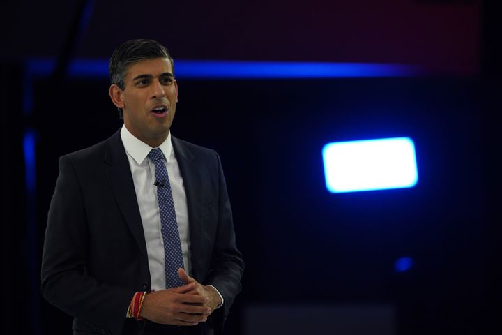 Rishi Sunak during a hustings event at Manchester Central Convention Complex in Manchester, as part of the campaign to be leader of the Conservative Party and the next prime minister.