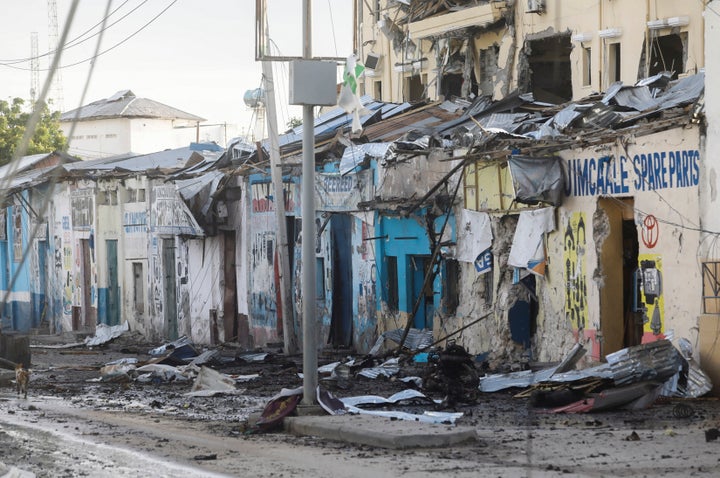 A view shows the ruins of a section of Hotel Hayat, the scene of an al Qaeda-linked al Shabaab group militant attack, in Mogadishu, Somalia August 20, 2022. REUTERS/Feisal Omar