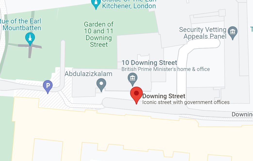 A computer business registered itself in Downing Street