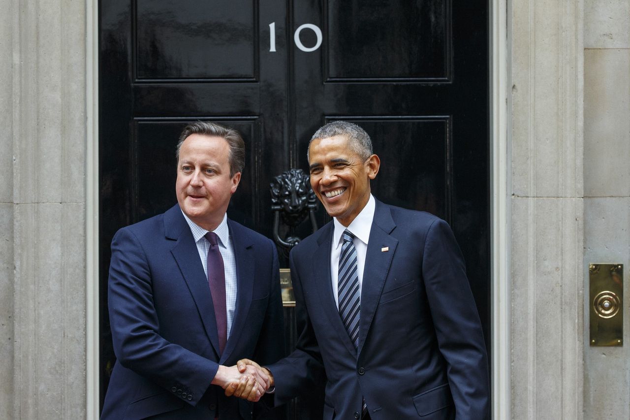 Barack Obama and David Cameron in Downing Street.