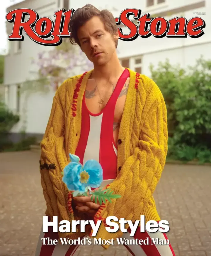 Harry Styles on the cover of Rolling Stone magazine.