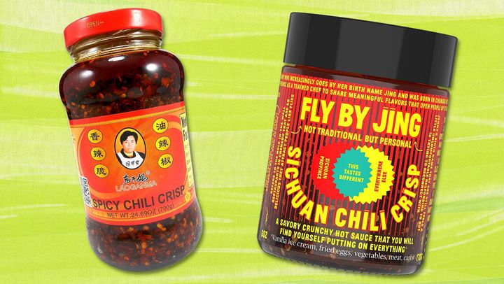Lao Gan Ma spicy chili crisp and Fly By Jing Sichuan chili crisp