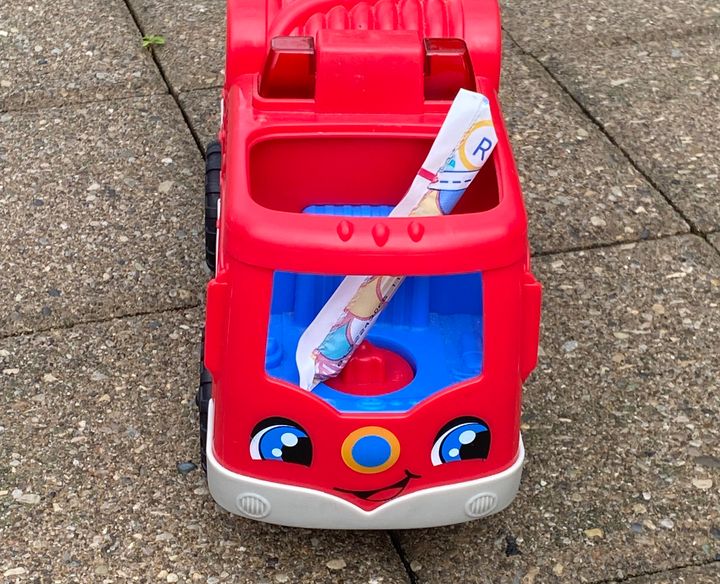 The tampon in the author's daughter's firetruck. 