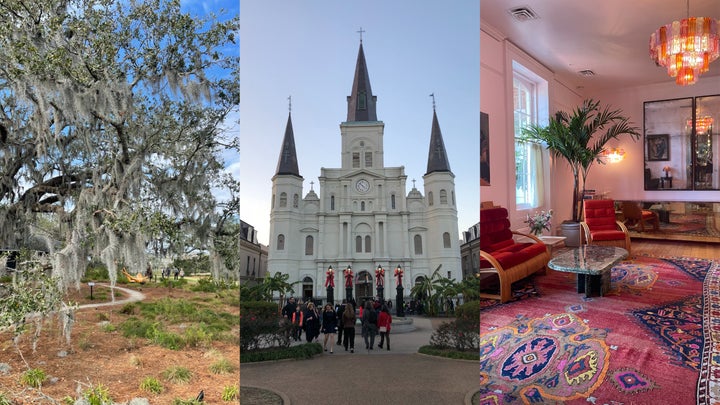 How To Take The Ultimate Vacation In New Orleans 2 From left to right: City Park, St. Louis Cathedral and Hotel St. Vincent.