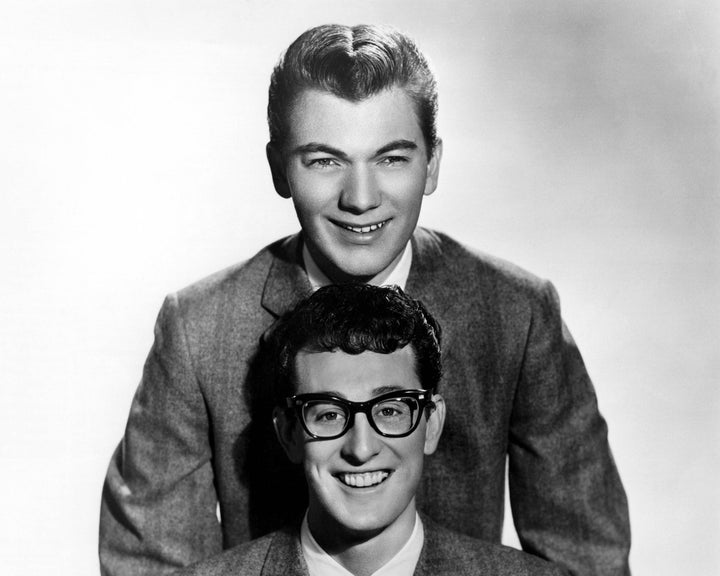 Jerry Allison (top), drummer for rock legend Buddy Holly (bottom), died Monday at age 82.