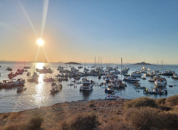 Fiesta en el Mar Menor el pasado sábado 20 de agosto.
