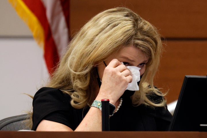 Patricia "Trish" Devaney Westerlind becomes emotional as she testifies Tuesday about living across the street from Cruz's family when he was a child.