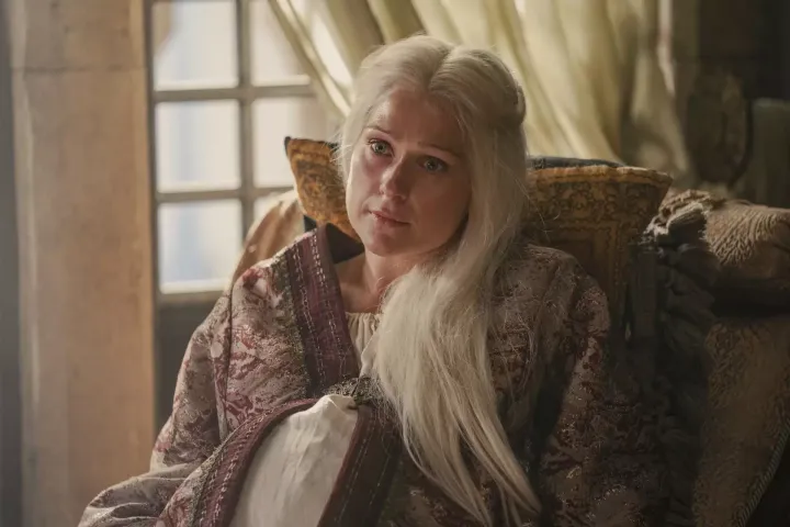 Queen Aemma Targaryen (Sian Brooke) acts in the series premiere of “House of the Dragon.”