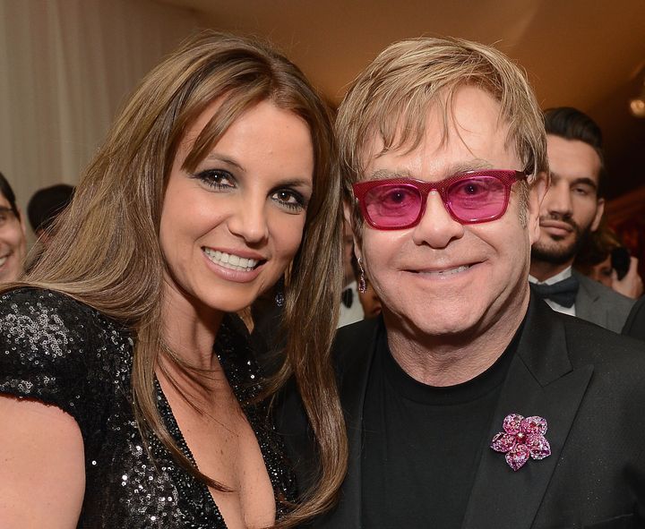 Britney Spears and Sir Elton John pictured in 2013.