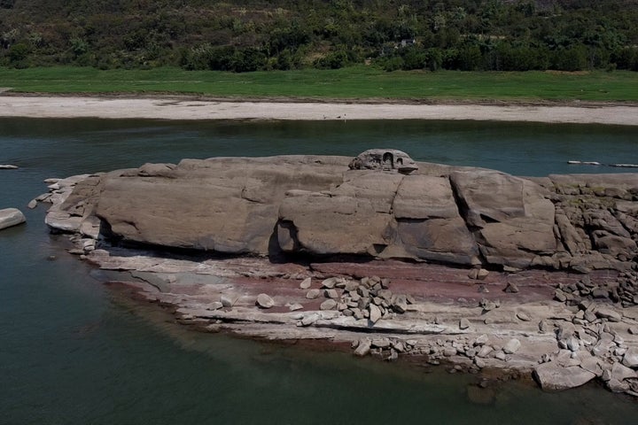 The relics were found atop the previously submerged Foyeliang island reef in the city of Chongqing.