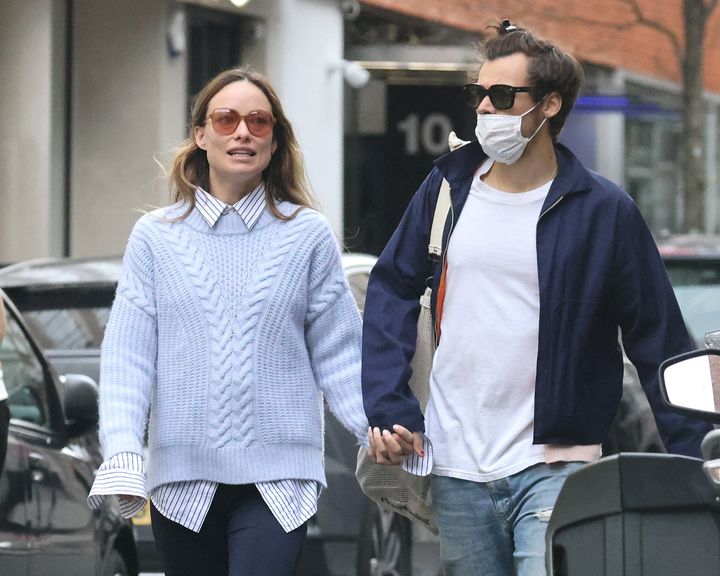 Harry Styles and Olivia Wilde are seen in London, England. 