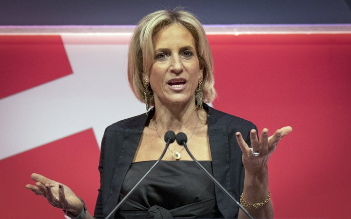 Journalist Emily Maitlis delivering the 2022 MacTaggart Lecture in The Lennox at the EICC at the Edinburgh TV Festival.