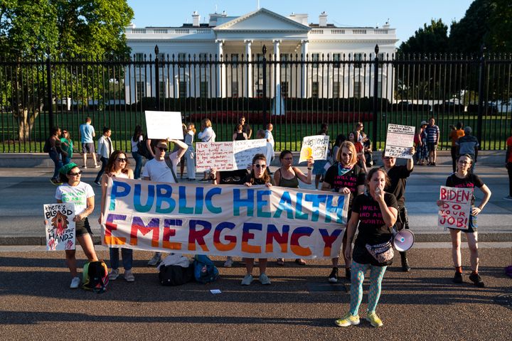 Activists rally for abortion rights near the White House this week. Abortion rights have become a top concern for many voters ahead of this year's midterm elections.