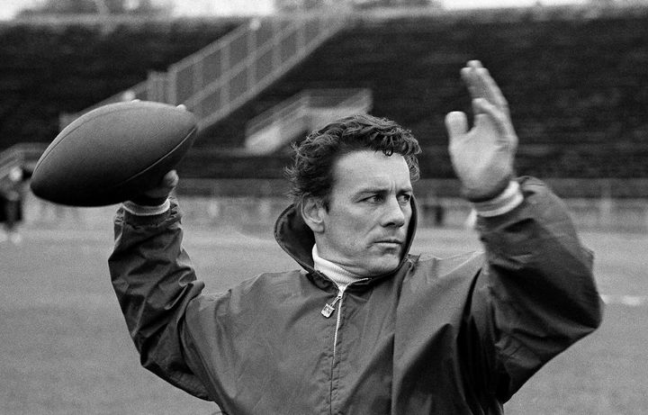 This 1970 file photo shows Len Dawson of the Kansas City Chiefs running through passing drills to prepare for the Super Bowl. 