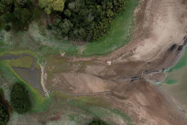 Low water levels in the Bough Beech Reservoir in Kent on August 23, 2022.