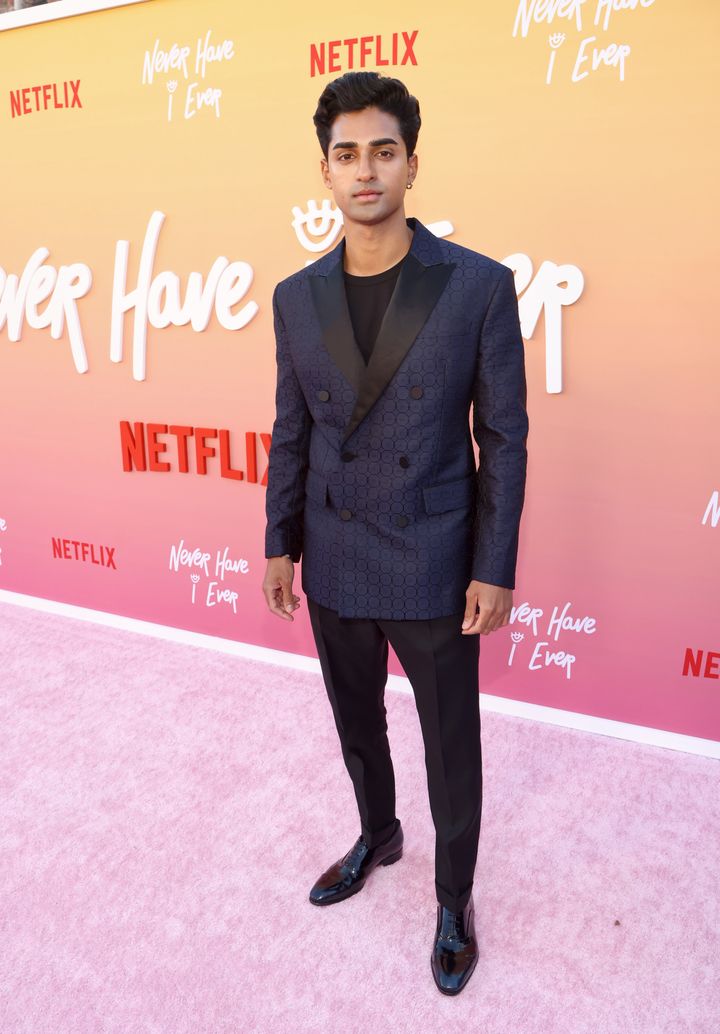 Pisharody, 28, attends the Los Angeles premiere of Netflix's "Never Have I Ever" Season 3 on Aug. 11, in Los Angeles, California.