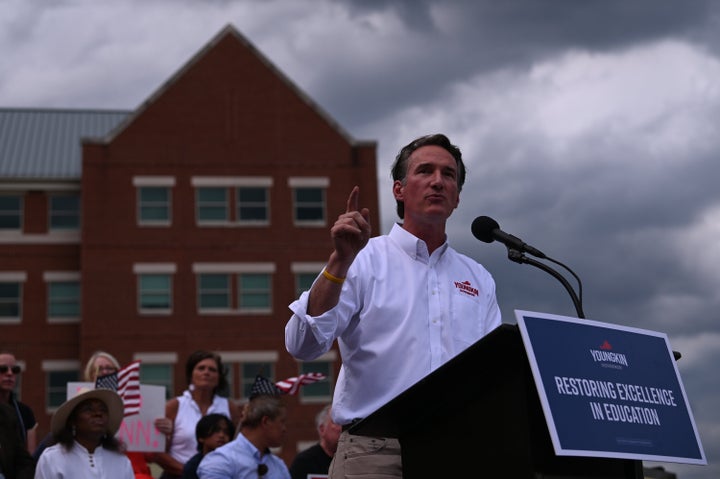 Virginia Governor Glenn Youngkin (right) has positioned himself as an opponent of critical race theory.