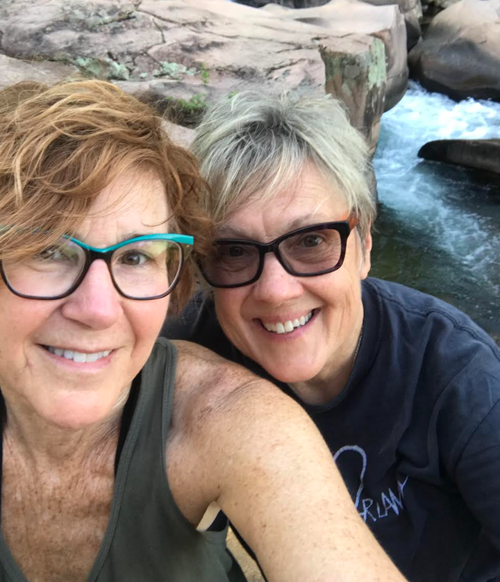 The author and her wife, Cindy, enjoying a hike in southern Missouri.