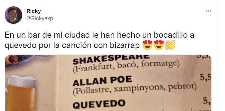 La carta viral de un restaurante.