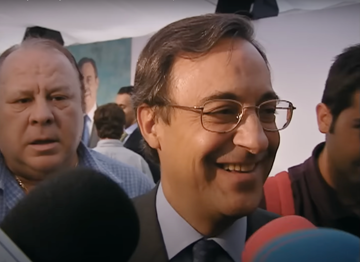 Florentino Pérez durante la campaña electoral del año 2000.