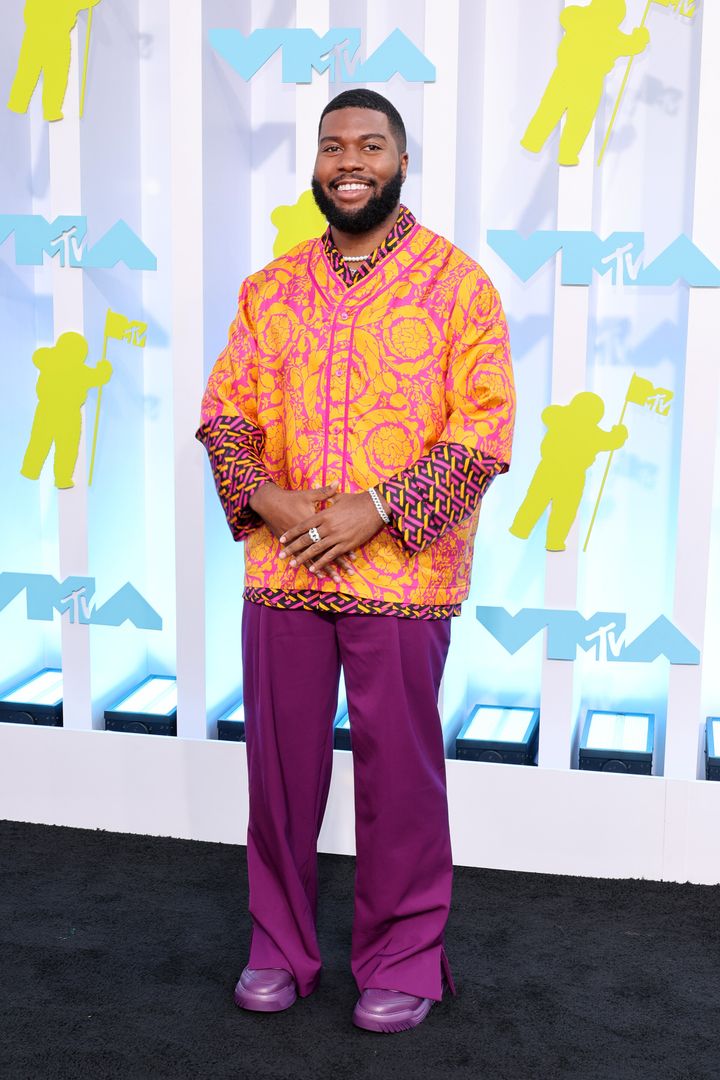NEWARK, NEW JERSEY - AUGUST 28: Khalid attends the 2022 MTV VMAs at Prudential Center on August 28, 2022 in Newark, New Jersey. (Photo by Cindy Ord/WireImage)
