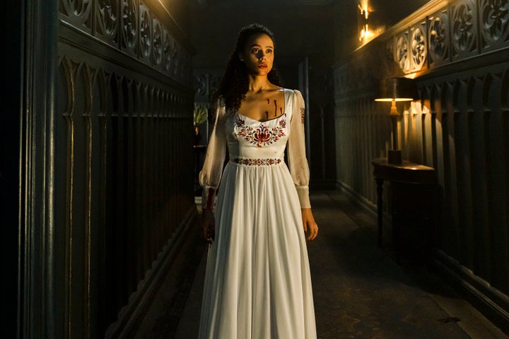 This image released by Sony Pictures shows Nathalie Emmanuel in Screen Gems "The Invitation." (Marcell Piti/Sony Pictures via AP)