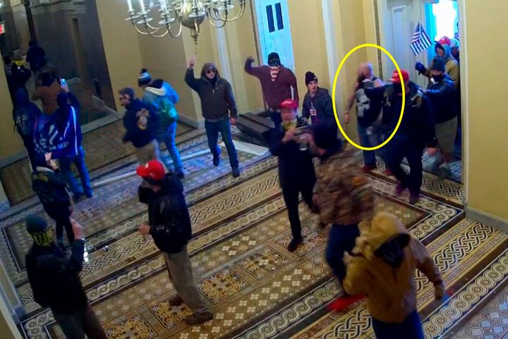 Proud Boys recruit Joshua Pruitt was sentenced Monday to 55 months in prison for his role in the storming of the U.S. Capitol last year. 2