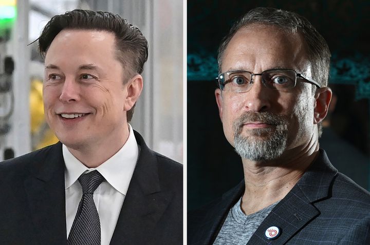 Elon Musk, left, and Peiter Zatko.