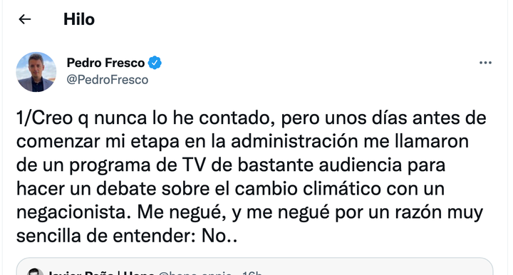 Tuit de Pedro Fresco.