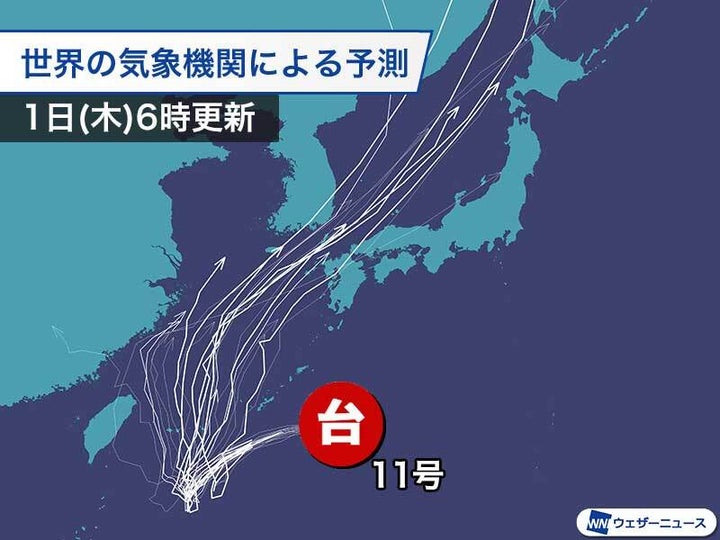 世界の気象機関による予測