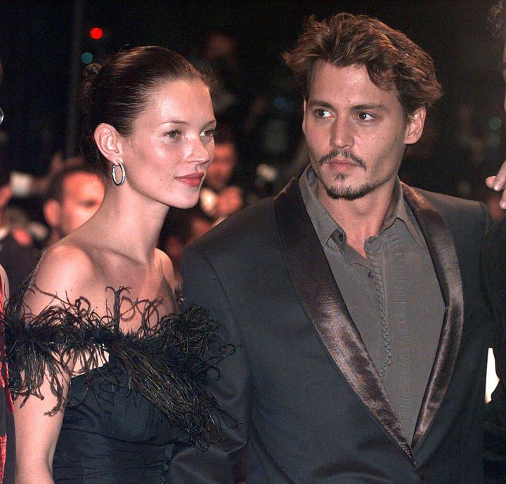 Kate Moss and Johnny Depp pictured in 1998.