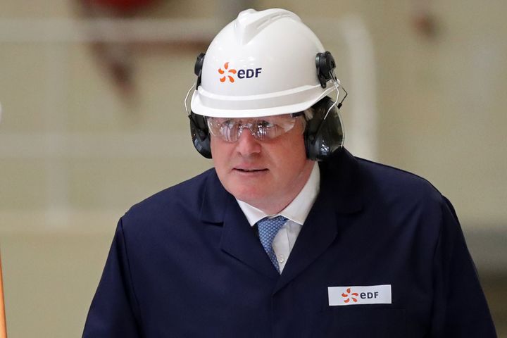 Prime Minister Boris Johnson during a visit to EDF's Sizewell B nuclear power station in Suffolk.