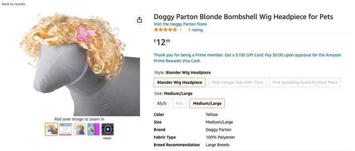 The Doggy Parton wig