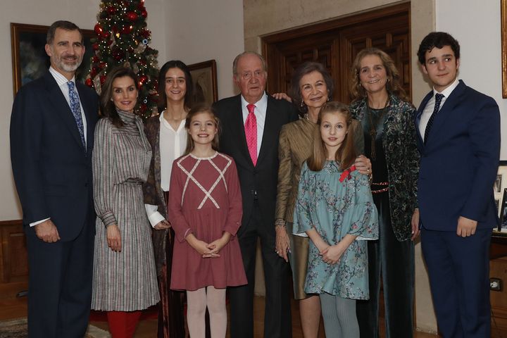 Victoria Federica, con la familia real en 2018.