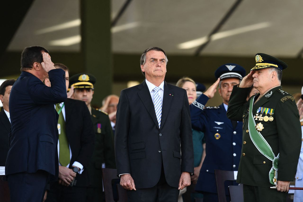 Brazilian President Jair Bolsonaro, who named a retired wide   arsenic  his vice statesmanlike  moving  mate, has sought to enlist the military's backing for his efforts to undermine Brazil's elections, sparking fears of a imaginable   coup.