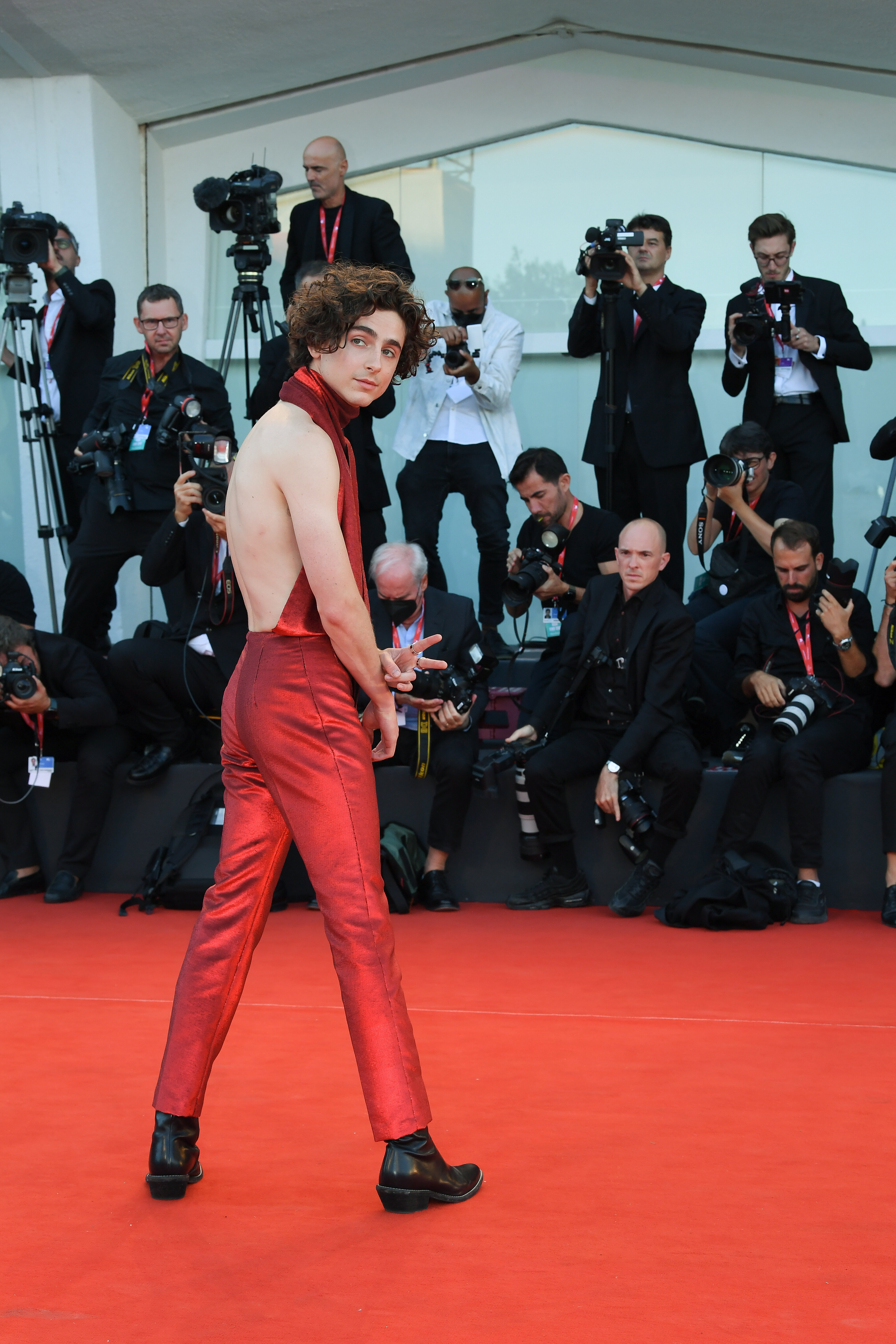 Timothée Chalamet's Blood-Red Backless Jumpsuit Is Getting A Lot Of ...