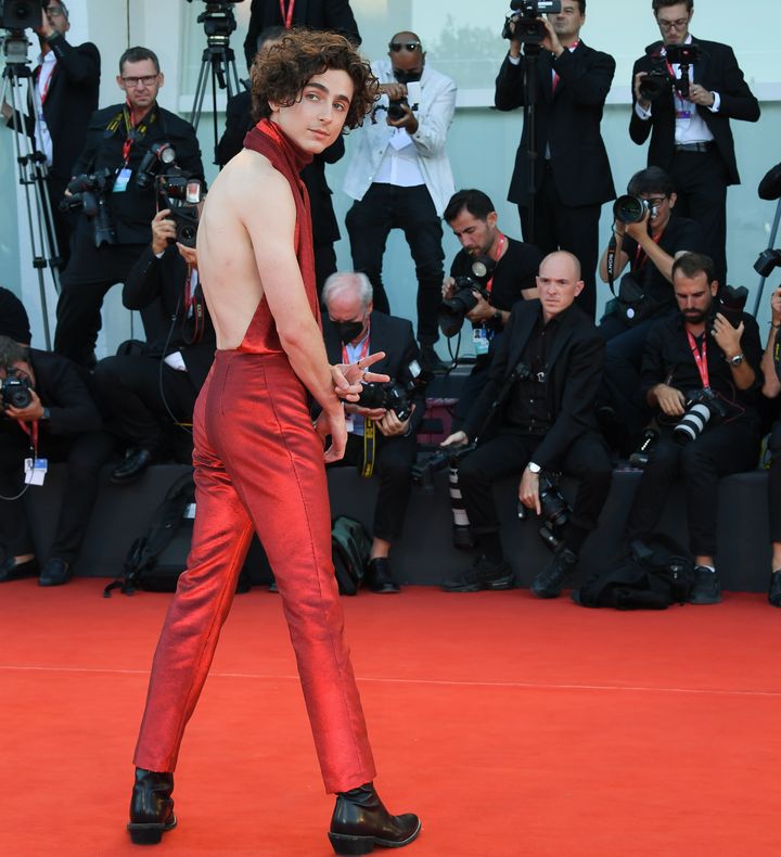Chalamet strikes a pose at the 2022 Venice Film Festival on Friday, Sept. 2.