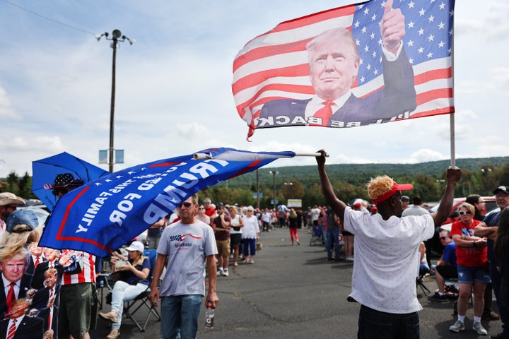 People stitchery to perceive erstwhile president Donald Trump talk arsenic helium endorses section candidates astatine the Mohegan Sun Arena connected September 03, 2022 successful Wilkes-Barre, Pennsylvania. Trump inactive denies that helium mislaid the predetermination against President Joe Biden and has encouraged his supporters to uncertainty the predetermination process. Trump has backed Senate campaigner Mehmet Oz and gubernatorial hopeful Doug Mastriano. (Photo by Spencer Platt/Getty Images)