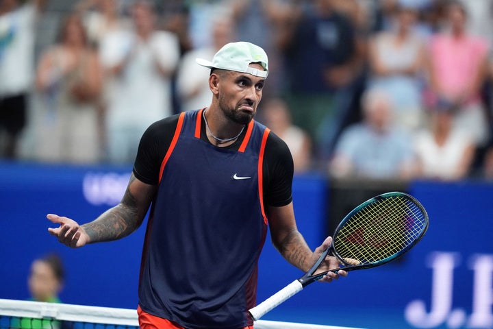Nick Kyrgios en un instante del partido con Daniil Medvedev