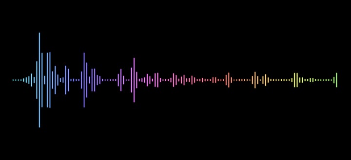 Colorful Audio Waveform on a Black Background