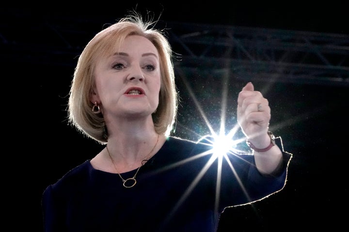Liz Truss, durante el cierre de la campaña por el liderazgo 'tory', el pasado miércoles en Londres.