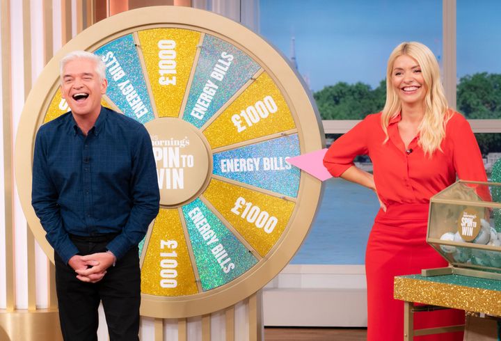 This Morning hosts Phillip Schofield and Holly Willoughby offered Spin To Win players the chance to win their energy bills covered for four months
