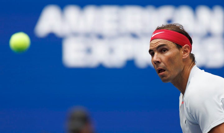 Nadal en un instante del partido ante Tiafoe en el US Open 2022